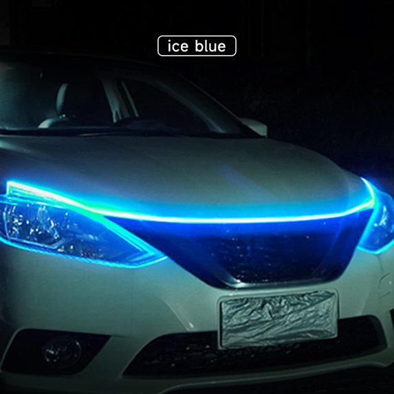Scan starting led car hood light strip auto engine hood guide decorative ambient lamp 12v modified car daytime running light