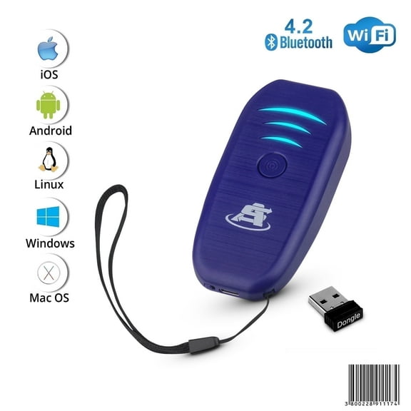 ScanAvenger SA1000 1D Wireless Barcode Scanner - Bluetooth, Wi-Fi, USB, Rechargeable Handheld