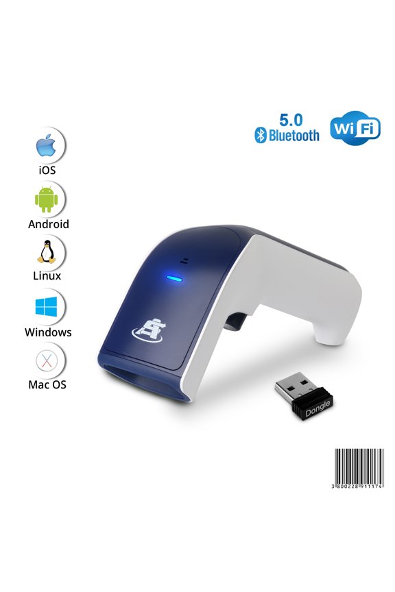 SA3500 1D Wireless Barcode Scanner - Bluetooth, Wi-Fi, USB, Rechargeable Handheld