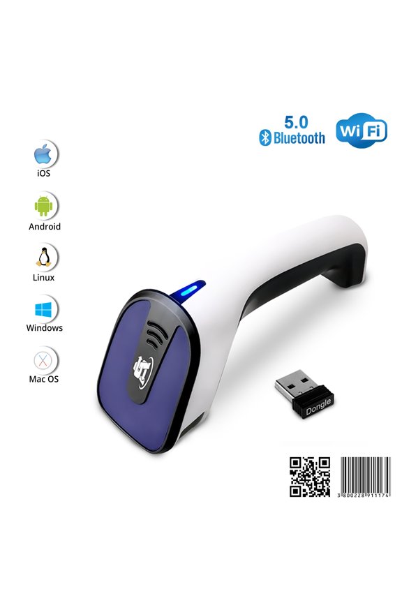SA8800 Wireless 1D/2D Barcode Scanner - Bluetooth, Rechargeable Handheld QR Scanner