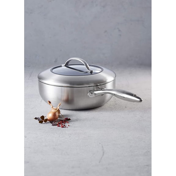 Scanpan - 65082600 Scanpan CTX Covered Deep Saut  Pan, 4 Quart, Silver