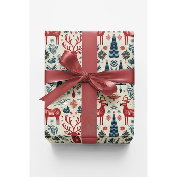 London Penny Premium Wrapping Paper - Scandi Deer
