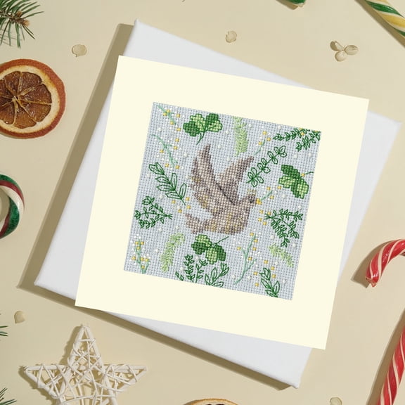 Bothy Threads greating Card Counted Cross Stitch kit Scandi Dove, XMAS60, 10x10cm, DIY