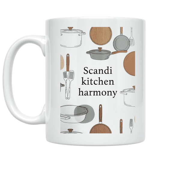 Scandi Kitchen Harmony Design - Scandinavian Design Enthusiast - 11 oz Ceramic Coffee Mug
