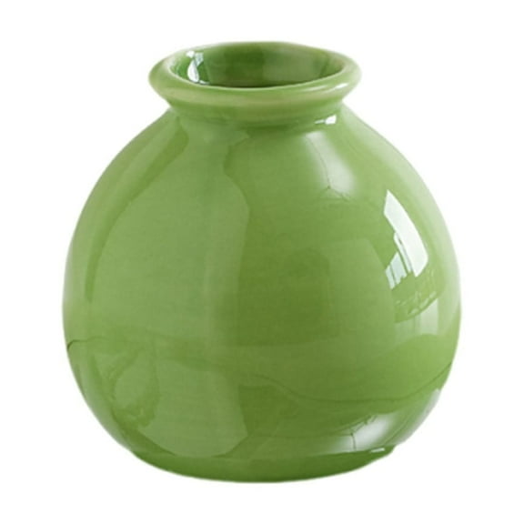Scandi Style Minimalist Ceramic Vase - Grass Green Small Decorative Vase, for Living Room Dining Table Entryway Home Decor
