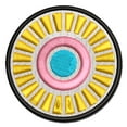 thumbnail image 1 of Scandinavian Abstract Sunflower Applique Multi-Color Embroidered Hook & Loop Patch - 3.5 Inch Large, 1 of 5