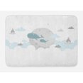 thumbnail image 1 of Scandinavian Bath Mat, Underwater Whales with Moon and Castles on Clouds, Plush Bathroom Decor Mat with Non Slip Backing, 29.5" X 17.5", Pale Grey Pale Blue Teal, by Ambesonne, 1 of 2