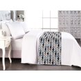 thumbnail image 1 of Scandinavian Bed Runner, Nordic Style Semi Circular Shapes with Sketches Scribbles Art, Decorative Accent Bedding Scarf for Hotels Homes & Guest Rooms, Queen, White Sea Blue and Rose, by Ambesonne, 1 of 3