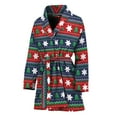 thumbnail image 1 of Scandinavian Christmas Pattern Women Bathrobe One Size Univeral Fits, Jesus Christian Fashion Lightweight Plush Fleece Long Robe For Women, 1 of 3