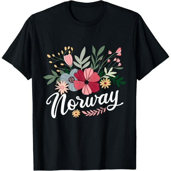 Scandinavian Country Norway Mountains Gift Norway T-ShirtMen and women, White Black T-shirt, size: Extra large S-1810XL