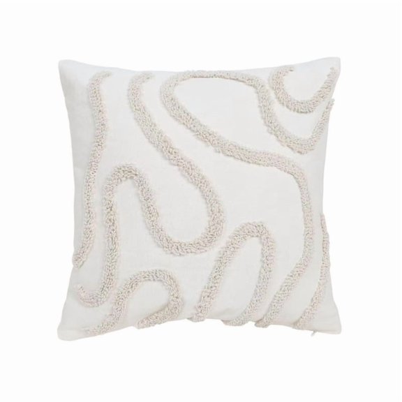 Scandinavian Cushions Cover Tufted Stitching Polyester Fabric Pillow Case With Concealed Zippers Closure