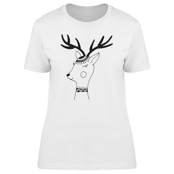 Scandinavian Deer Sketch Tee Women's -Image by Shutterstock