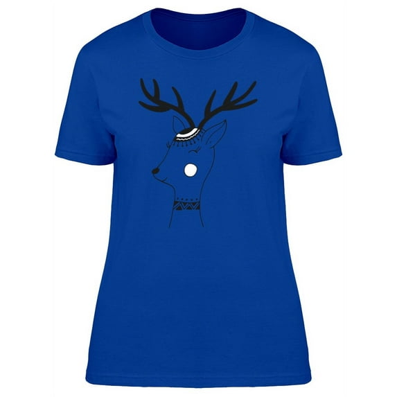 Scandinavian Deer Sketch T-Shirt Women -Image by Shutterstock, Female XX-Large