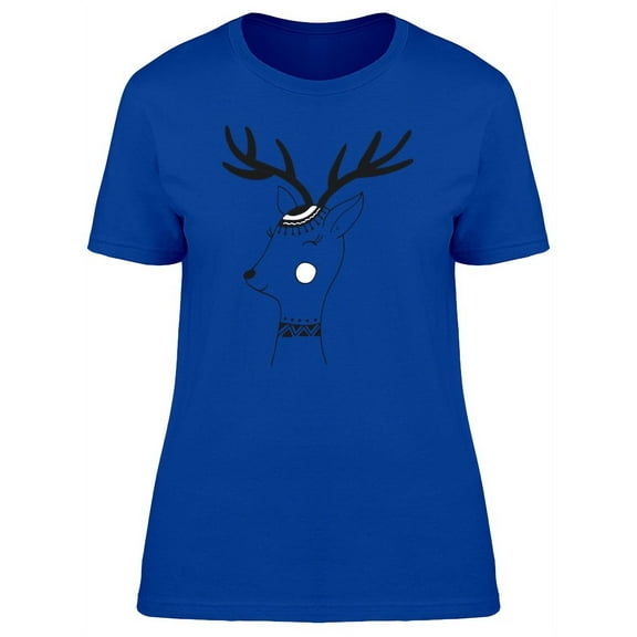 Scandinavian Deer Sketch T-Shirt Women -Image by Shutterstock, Female x-Large