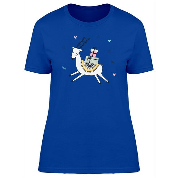 Scandinavian Deer With Gifts T-Shirt Women -Image by Shutterstock, Female Large