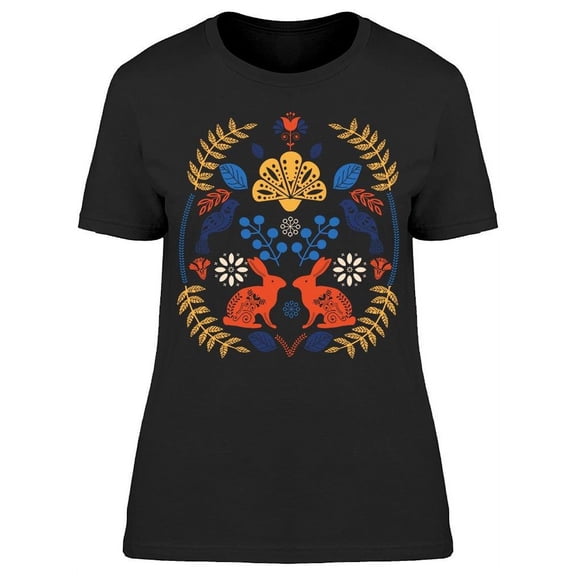 Scandinavian Folk Art  Easter T-Shirt Women -Image by Shutterstock, Female Large