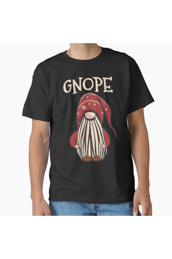 Scandinavian Gnome Humor Funny Nope Today Nordic Winter Style Unisex T-Shirt, up to size 5XL
