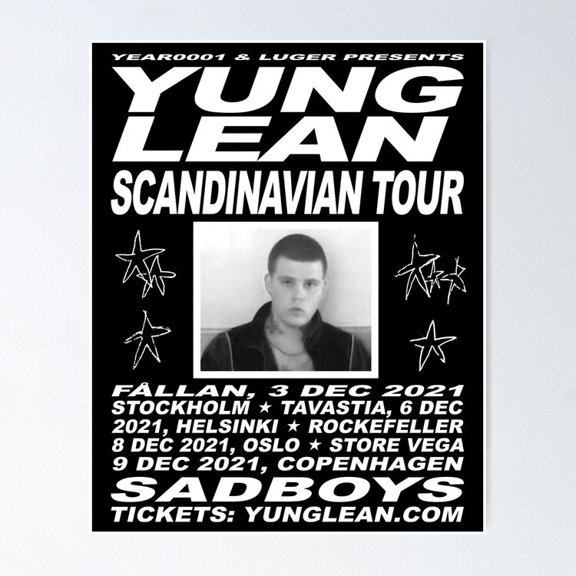 Scandinavian Hip Hop Musician Concert Tour Wall Art Music Decor, Unframed Poster