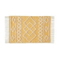 thumbnail image 1 of Scandinavian Honey Gold Printed Hand-Loomed Shag Rug 2x3 Ft, 1 of 3
