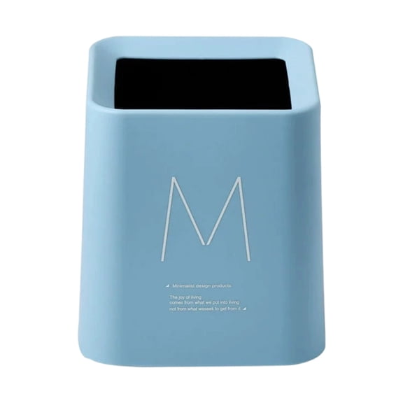 Scandinavian Mini Desktop Trash Can – Lidless Square Waste Bin for Office, Coffee Table, Study, Bedroom – Dual-Use Organizer, 5.2x6in – White/Gray/Black/Blue/Pink