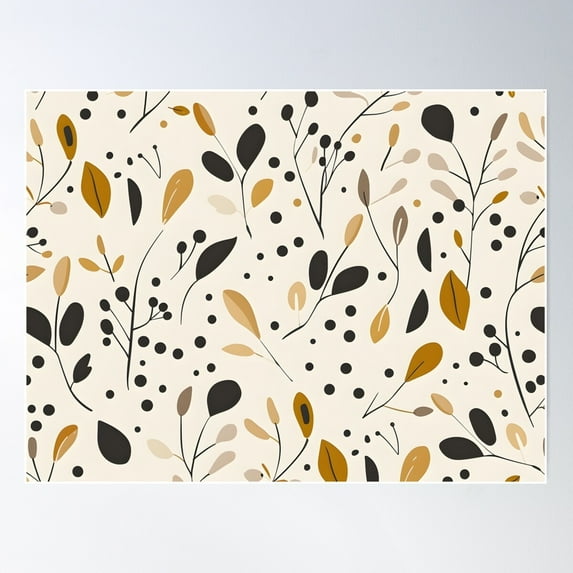 Scandinavian Minimalist Botanical Poster Wall Art, Modern Wall Decor For Living Room Bedroom, 12x18 UNFRAMED