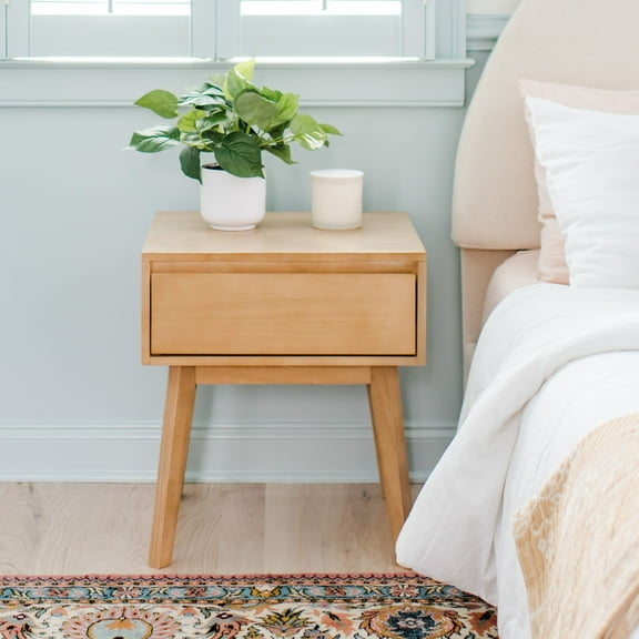 Scandinavian Nightstand with 1 Drawer, Blonde