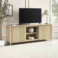 thumbnail image 1 of Scandinavian Reeded TV Stand with Open Storage for up to 80" TV Coastal Oak, 1 of 17