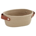thumbnail image 1 of Scandinavian Rope Woven Storage Basket – Leather Handle Entryway Organizer for Home Decor & Clutter Control, 1 of 5