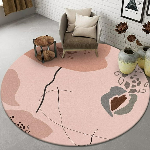 Scandinavian Round Carpet Balcony Coffee Table Bedroom Kitchen rative Area Rug Living Room Abstract Floor Mats Home r