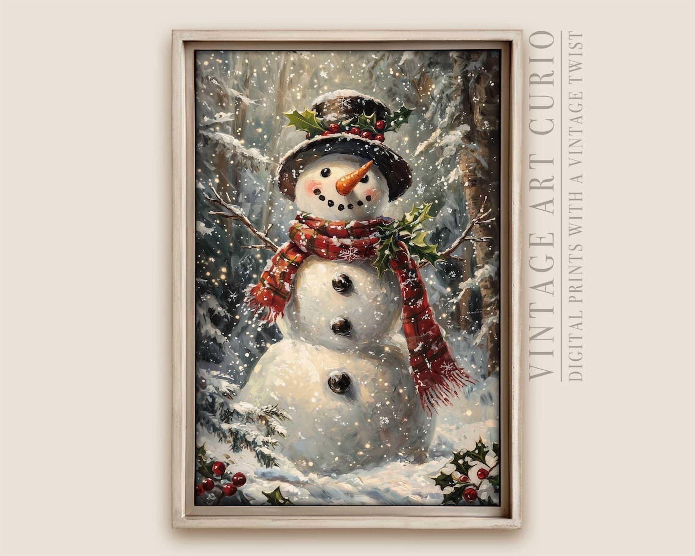 Scandinavian Snowman Winter Wall Art Whimsical Winter Decor For Modern Photo Inspiration