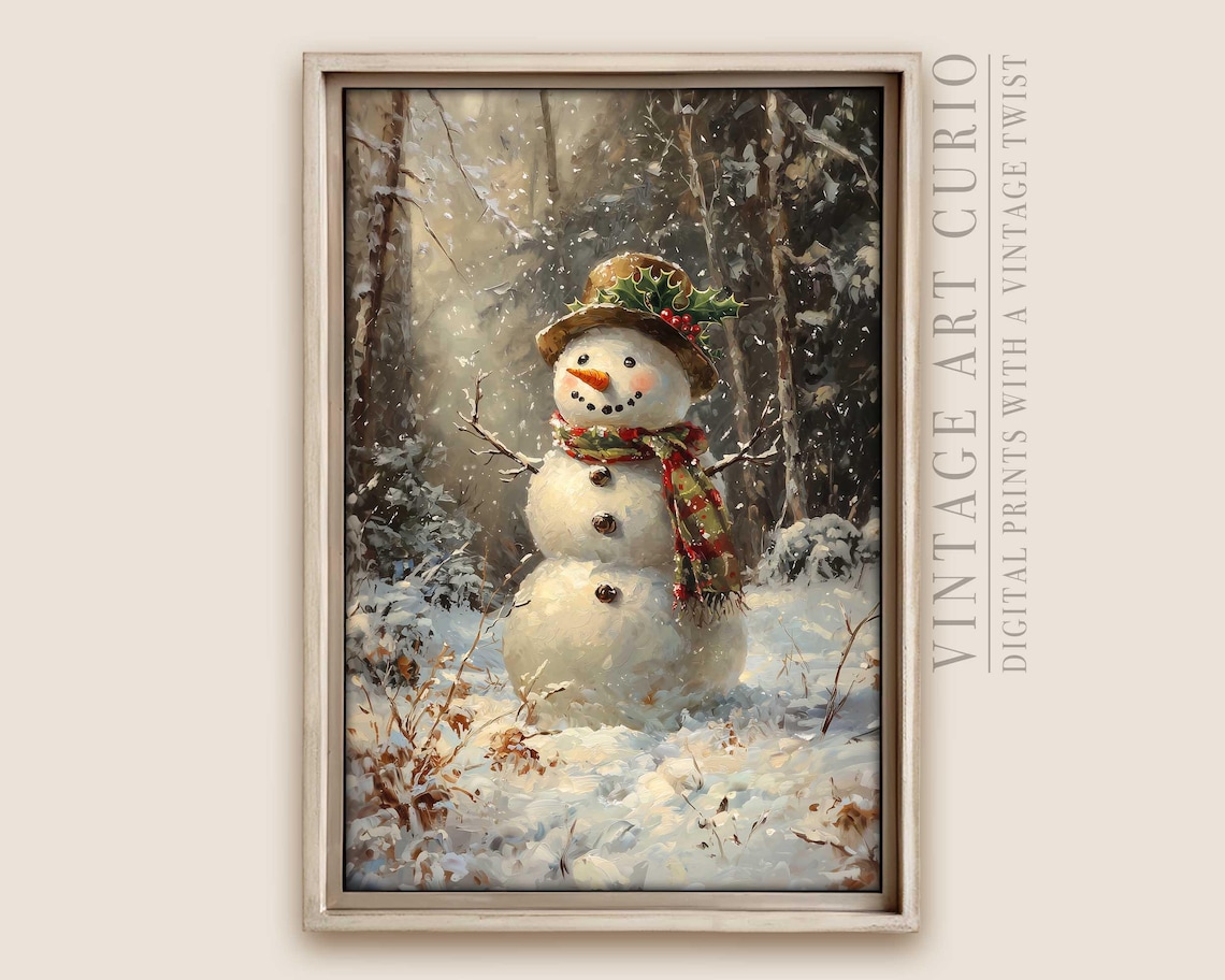 Curated visual reference: Picture Idea: Scandinavian Snowman Winter Wall Art Whimsical Winter Decor For Modern