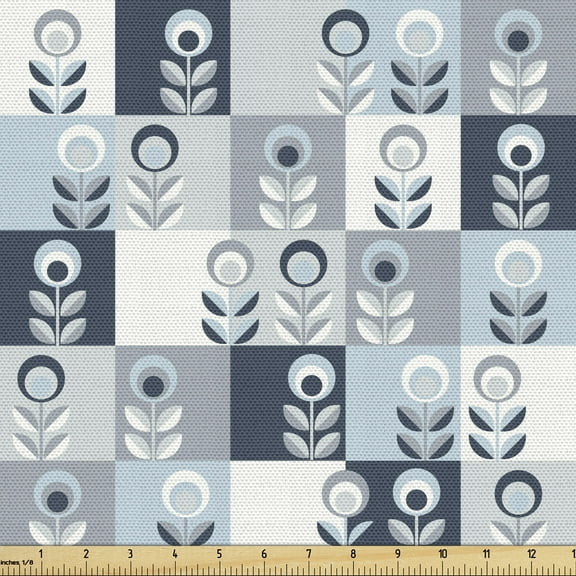 Ambesonne Scandinavian Fabric by the Yard Upholstery, Retro Style Natural, 10 Yards, Multicolor