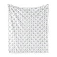 thumbnail image 1 of Scandinavian Soft Flannel Fleece Blanket, Retro Style Triangle Design Dots Geometric Motifs Simplistic Pattern, Cozy Plush for Indoor and Outdoor Use, 50" x 60", Pale Muave and Black, by Ambesonne, 1 of 5
