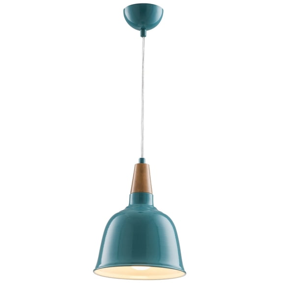 Scandinavian Style Chandelier, Turquoise Metal Body, 35.4 x 7.9 inches | E27 Socket, Max 40W | Modern Pendant Light for Dining Room & Living Room, Elegant Design, Perfect for Home Dcor