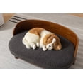 thumbnail image 1 of Dog Beds Scandinavian style Elevated Dog Bed Pet Sofa With Solid Wood legs and Bent Wood Back, cashmesh Cushion, Walnut wood, dark grey cashmere.,Cat Beds, 1 of 12