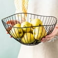 thumbnail image 1 of Scandinavian Style Iron Fruit Basket - Rustic Farmhouse Kitchen Organizer with Rattan Accents - Decorative Storage for Dining Room Centerpiece, 1 of 6
