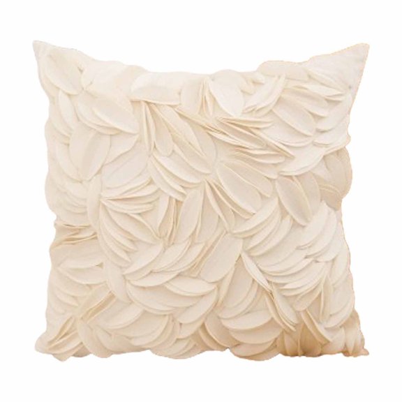 Scandinavian Style Pillow Cover - Polyester/Spandex Blend, Removable Cushion Cover, Durable Stitching, Leaf Pattern, Easy Care, Soft Velvet Feel,White
