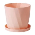 thumbnail image 1 of Scandinavian Style Resin Flower Pot with Tray Thickened Plastic Planter for Foliage Plants Large 8 Inch Pink, 1 of 6
