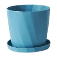 thumbnail image 1 of Scandinavian Style Resin Flower Pot with Tray Thickened Plastic Planter for Foliage Plants Small 5.5 Inch Blue, 1 of 6