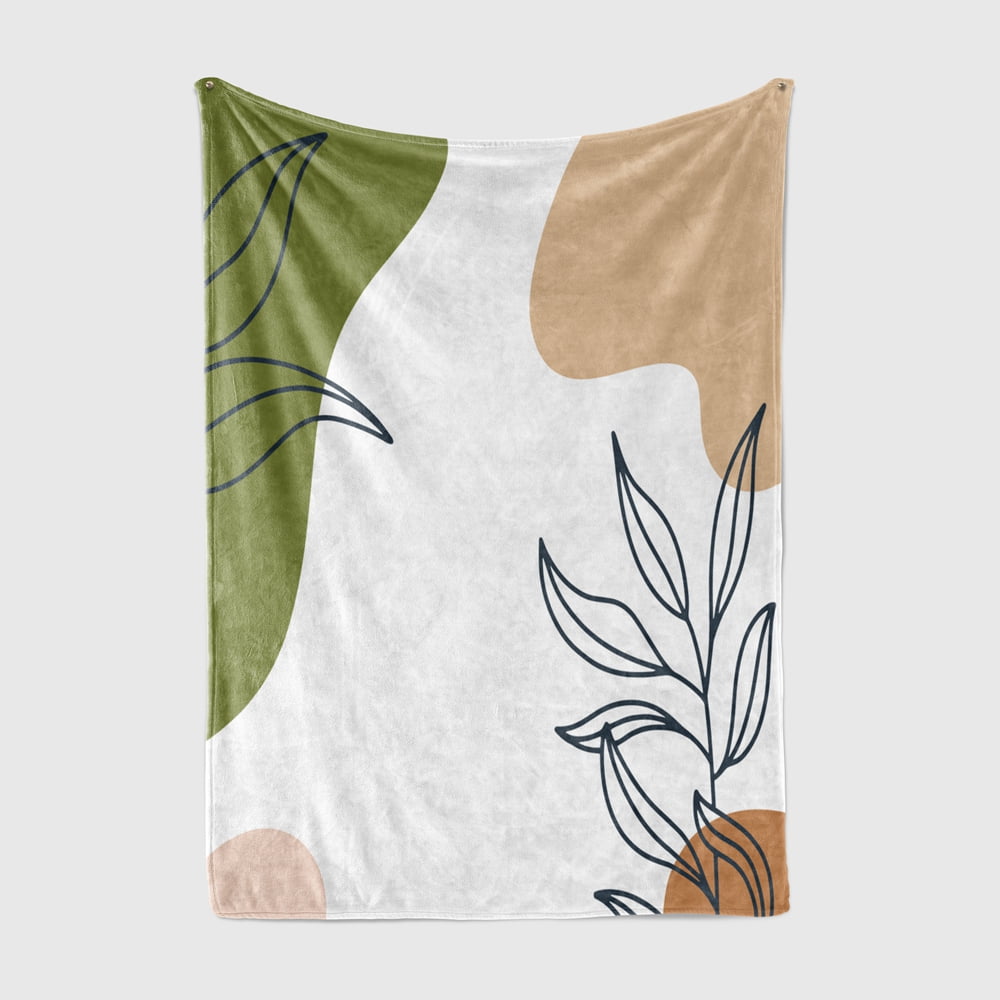Curated visual reference: Visual Reference: Scandinavian Style Throw Blanket Tropical Plants Leaves Hairy Winter