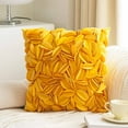thumbnail image 1 of Scandinavian Throw Pillow Cover 18x18, Solid Color Leaf Pattern, Soft Decorative Cushion Case for Sofa and Bedroom, 1 of 6