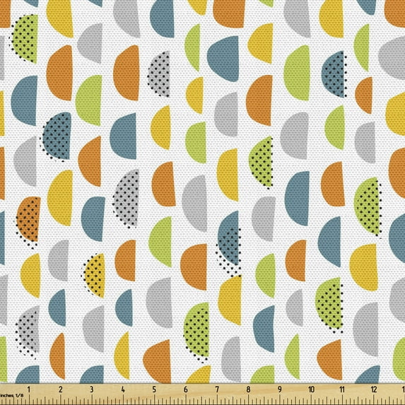 Ambesonne Scandinavian Fabric by the Yard Upholstery, Ornamental Creative, 10 Yards, Multicolor