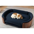 thumbnail image 1 of Scandinavian style Elevated Dog Bed Pet Sofa With Solid Wood legs and Walnut Bent Wood Back, Cashmere Cushion,Large Size, 1 of 9