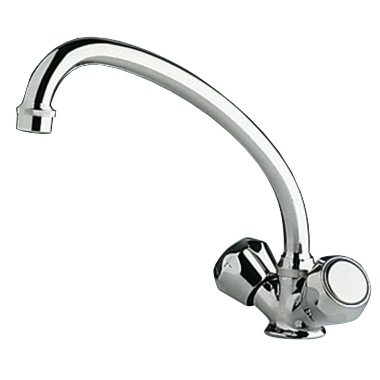 Scandvik 10438 Standard Family Chrome Plated Brass Galley Mixer Faucet with  Turning Spout 