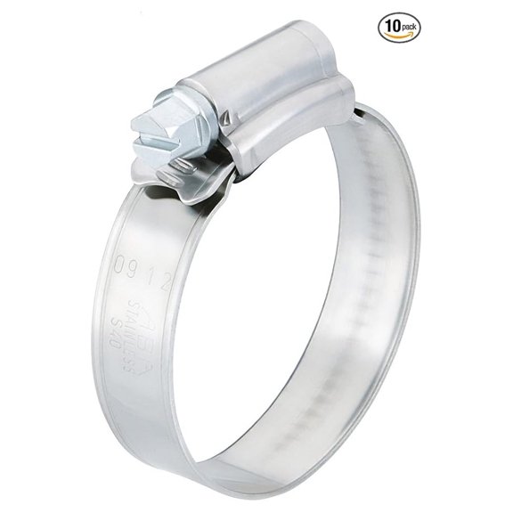 Scandvik 13628 Stainless Steel Hose Clamp (SAE Size 10, 19-28 mm, 3/4" - 1 1/8", 12mm Band, #13628),10 Pack