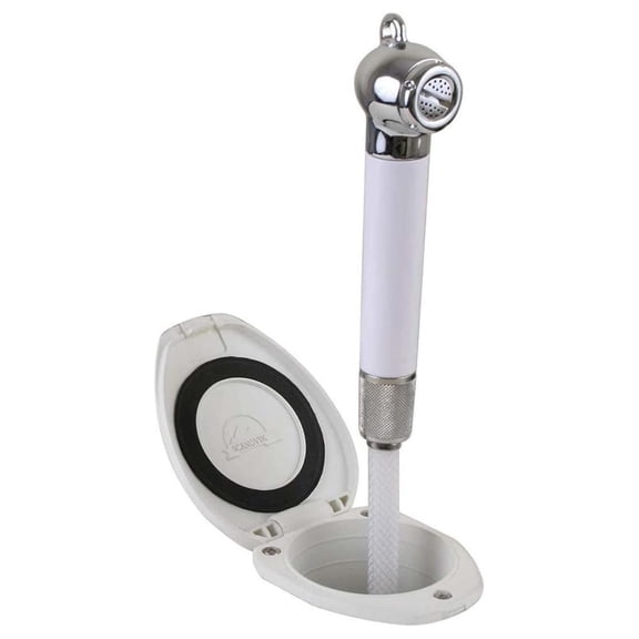 Scandvik Recessed Shower w/6' White Hose - Push-Button