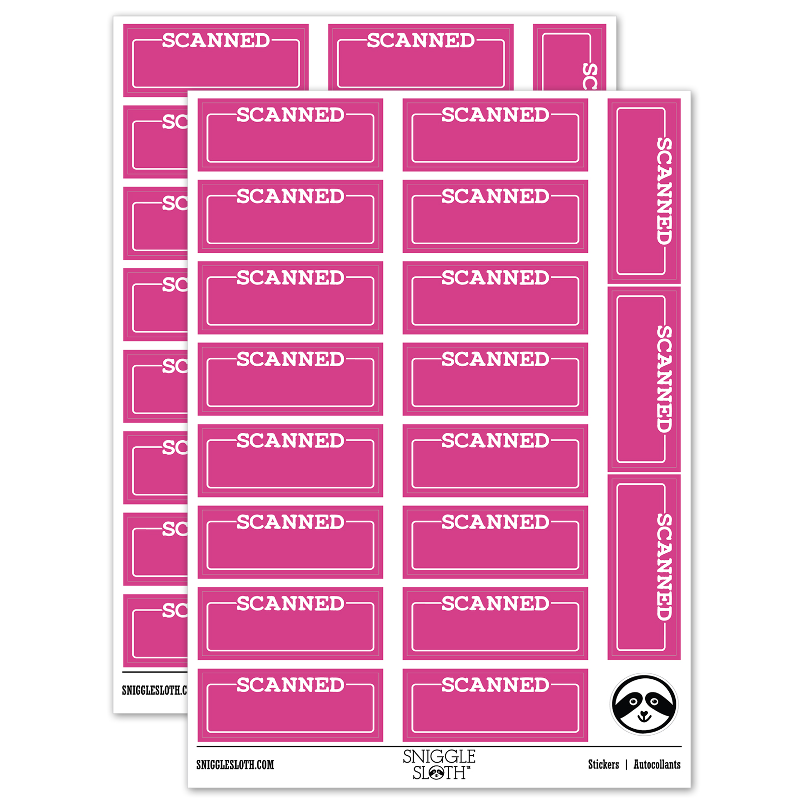 Scanned Blank Box for Date Signature Document Sticker Set - Hot Pink ...