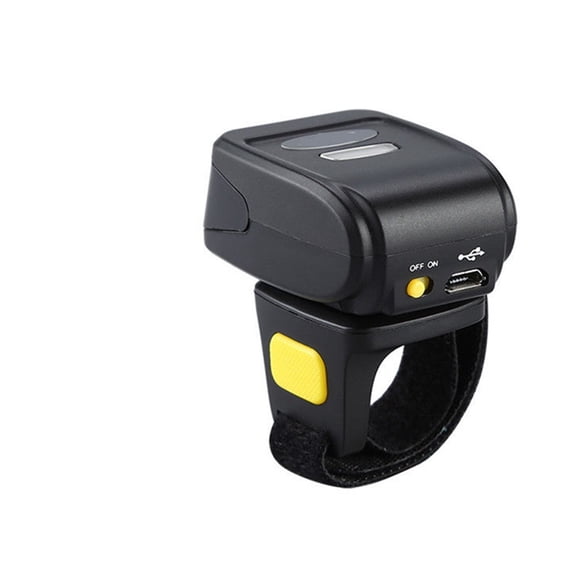 Scanner Bluetooth Ring Wireless Mini Finger Barcode Reader 1D Barcode Scanner 2D Scanner ,Easy to Use