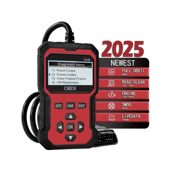 Scanner Code Reader for Check Engine Light Read and Erase Fault Codes Professional Car Diagnostic Scan Tool for All OBDII Protocol Vehicles Since 1996