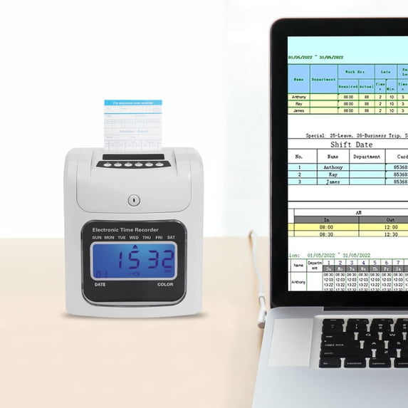 Scanner Employee Attendance Machine Time Clock Staff Check In Out Machine